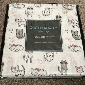 Cynthia Rowley Full Sheet Set with Cat Design